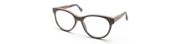 Holzbrille made in Germany, bei Optik Schönauer (ehemals Optik Reichhart), rund