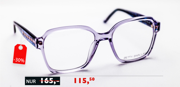 Sale bei Optik Schönauer in Ingolstadt, Betty Barcley Designerbrille um bis zu 50% reduziert.