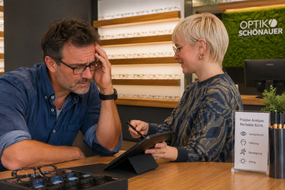 beratung bei Gleitsichglasproblemen bei Optik Sch&ouml;nauer