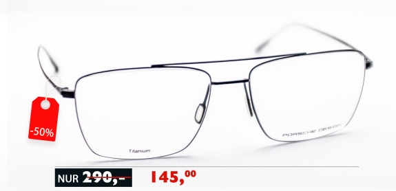 Bei Optik Schönauer erhalten Sie die Prosche Designerbrille jetzt im Sommerschlußverkauf zum Megaangebotspreis reduziert.